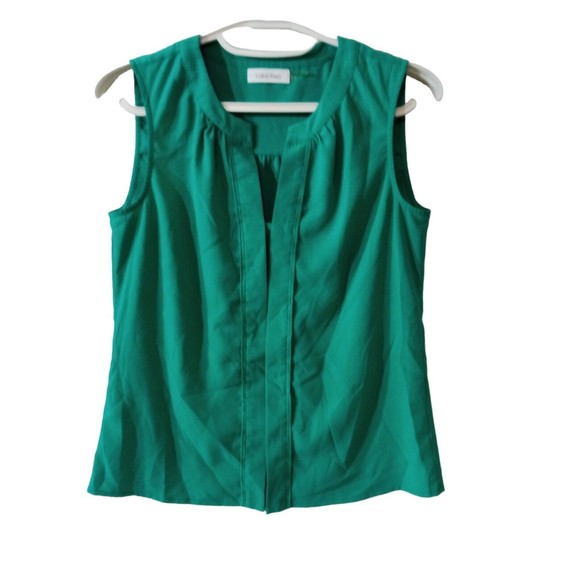 Women's Calvin‎ Klein Sleeveless Green Shirt Size Xs - Picture 6 of 16